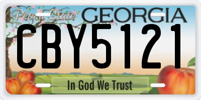 GA license plate CBY5121
