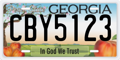 GA license plate CBY5123