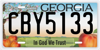 GA license plate CBY5133