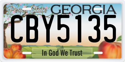 GA license plate CBY5135