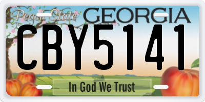 GA license plate CBY5141