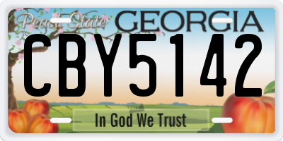 GA license plate CBY5142