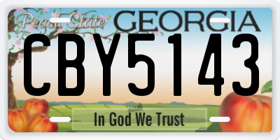 GA license plate CBY5143