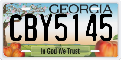 GA license plate CBY5145