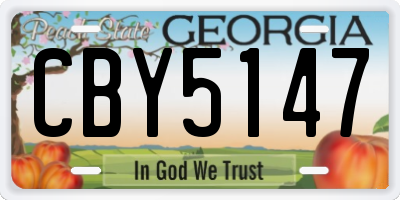 GA license plate CBY5147