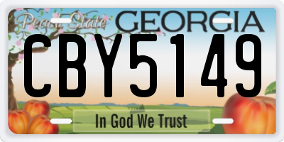 GA license plate CBY5149