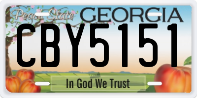 GA license plate CBY5151