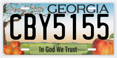 GA license plate CBY5155