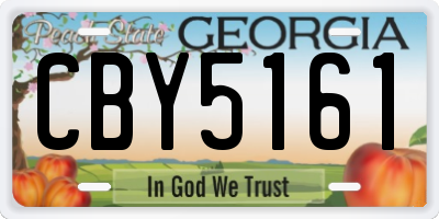 GA license plate CBY5161