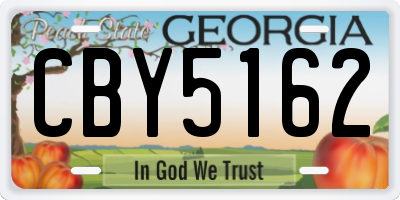 GA license plate CBY5162