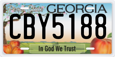 GA license plate CBY5188