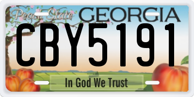 GA license plate CBY5191