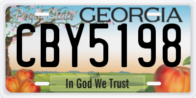 GA license plate CBY5198