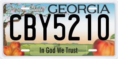 GA license plate CBY5210