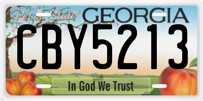 GA license plate CBY5213