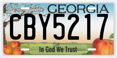 GA license plate CBY5217