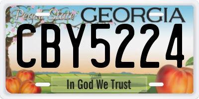 GA license plate CBY5224