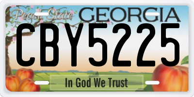 GA license plate CBY5225
