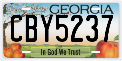 GA license plate CBY5237