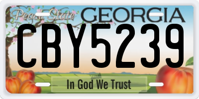 GA license plate CBY5239
