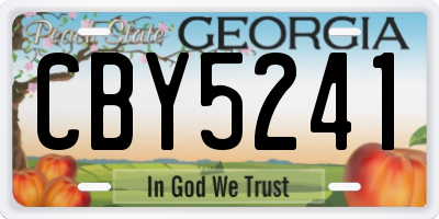 GA license plate CBY5241