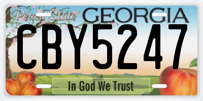 GA license plate CBY5247