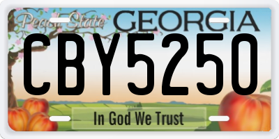 GA license plate CBY5250