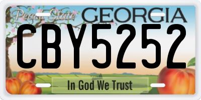 GA license plate CBY5252