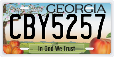 GA license plate CBY5257