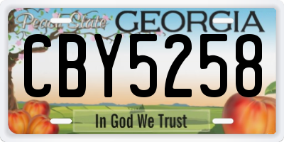 GA license plate CBY5258