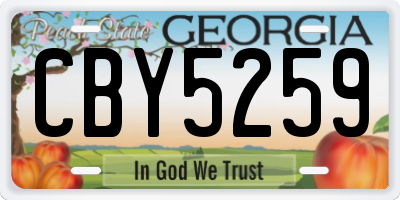 GA license plate CBY5259