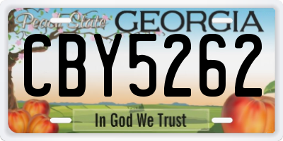 GA license plate CBY5262