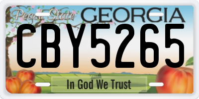 GA license plate CBY5265