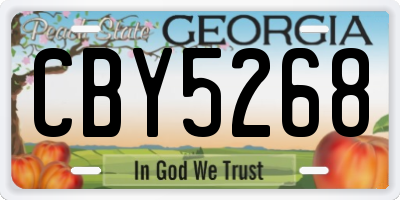 GA license plate CBY5268