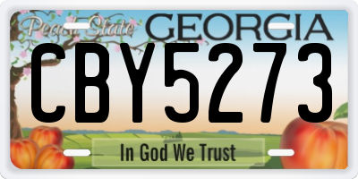 GA license plate CBY5273