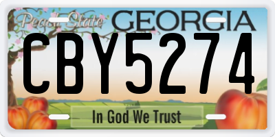 GA license plate CBY5274