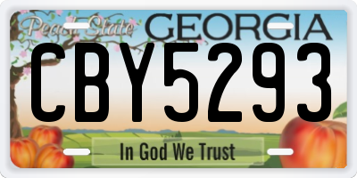 GA license plate CBY5293