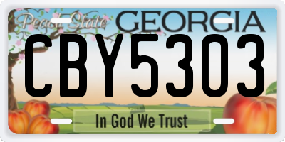 GA license plate CBY5303