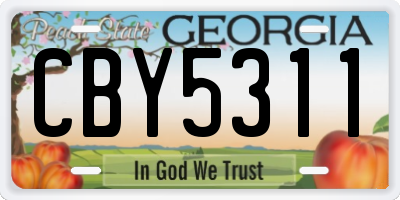 GA license plate CBY5311