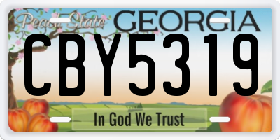 GA license plate CBY5319