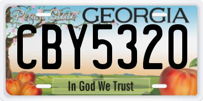 GA license plate CBY5320