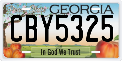 GA license plate CBY5325
