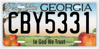 GA license plate CBY5331