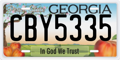 GA license plate CBY5335