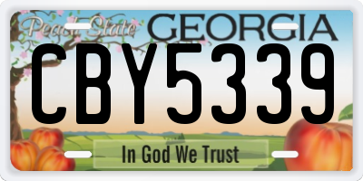 GA license plate CBY5339