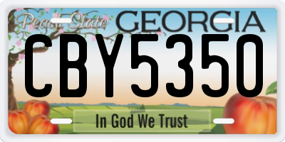 GA license plate CBY5350