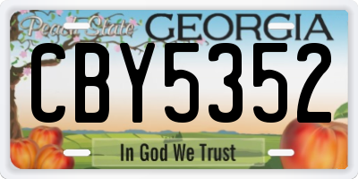 GA license plate CBY5352