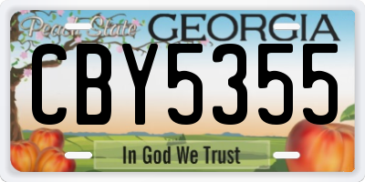 GA license plate CBY5355