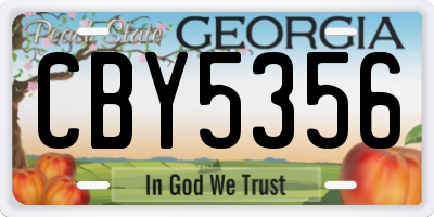 GA license plate CBY5356
