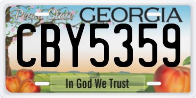 GA license plate CBY5359